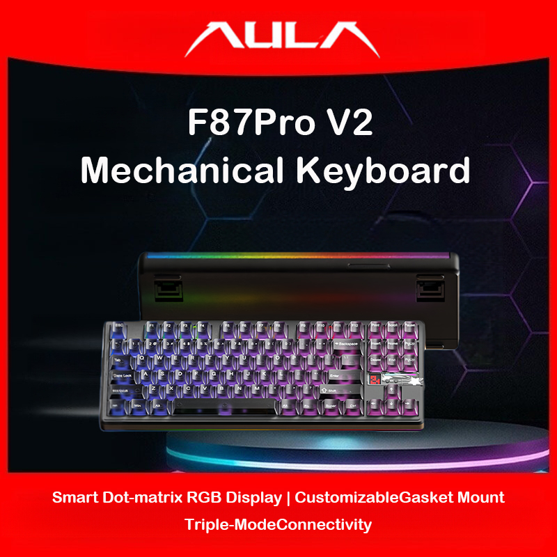 Gaming Keyboard Hot Swappable - AULA F87 Pro V2 트라이 모드
