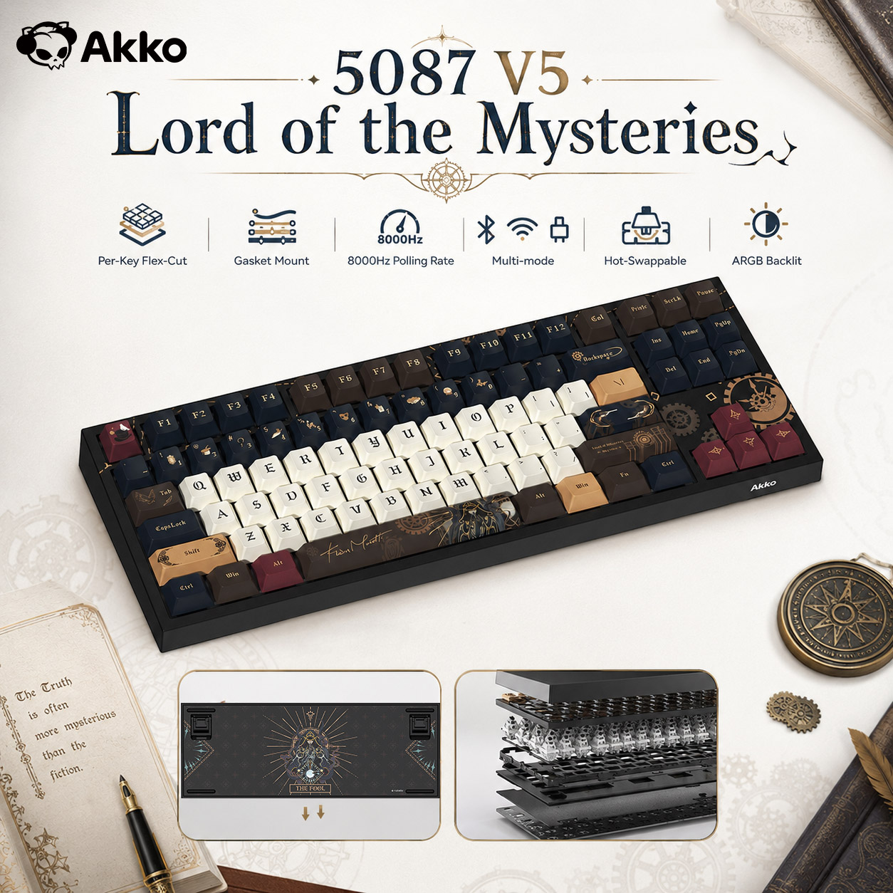Gaming Keyboard Hot Swappable - 신비의 Akko 군주 무선 기계 키보드