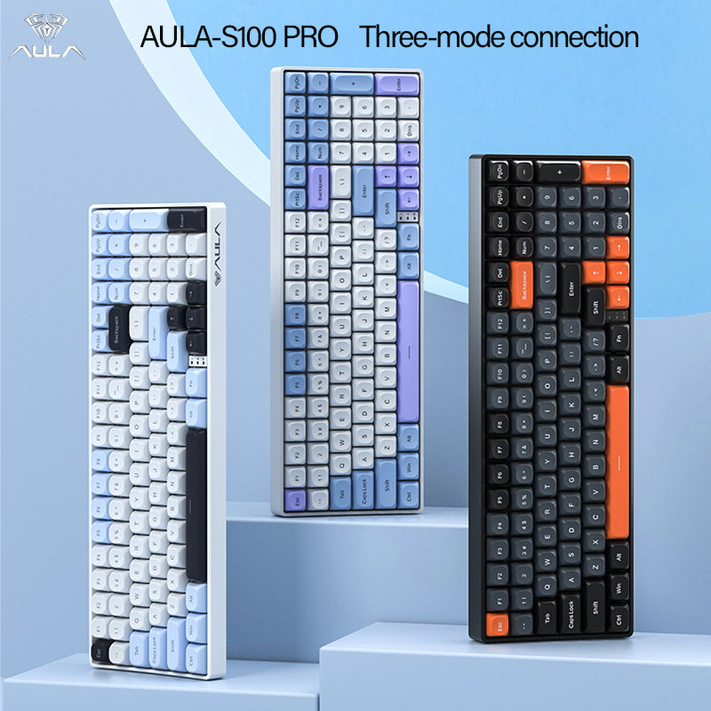 AULA S100Pro 무선 기계식 키보드, 3가지 모 - Gaming Keyboard Hot Swappable 리뷰 및 가격